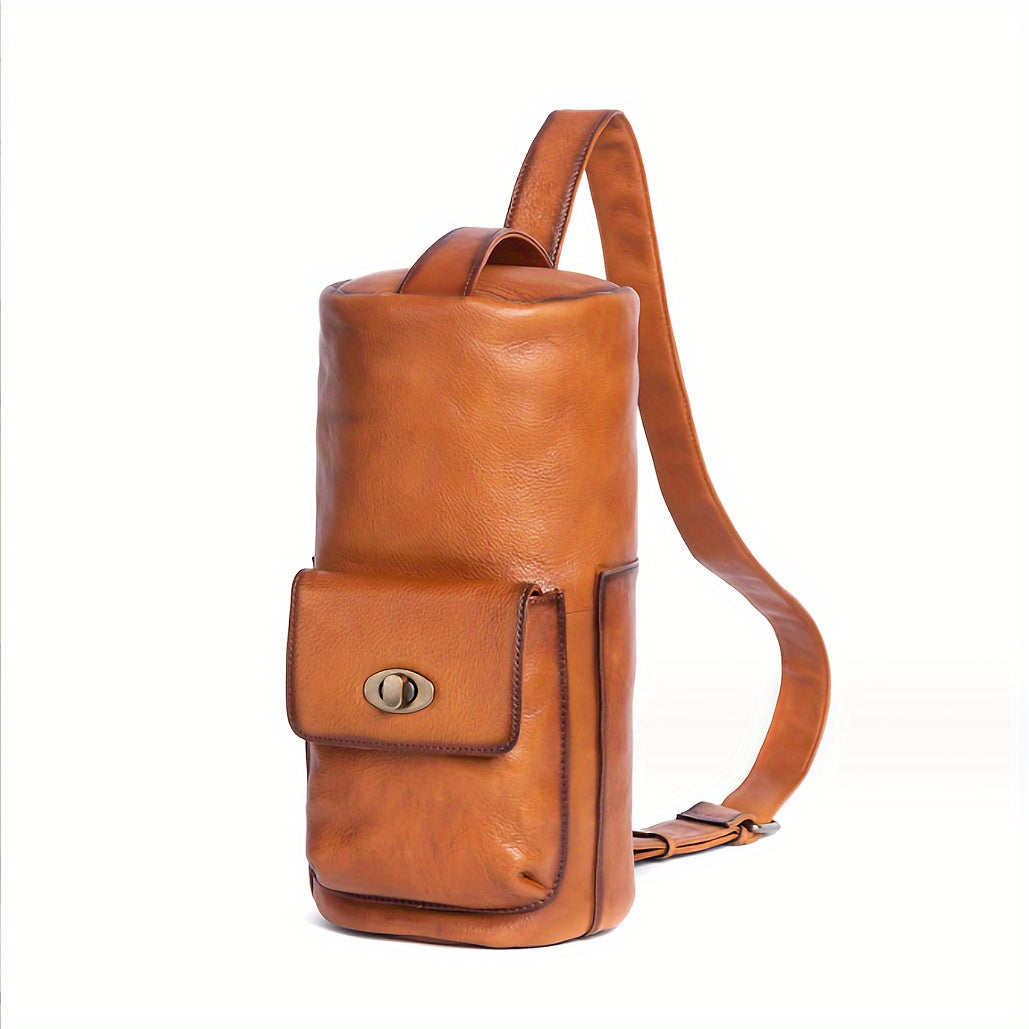Genuine Leather Retro Backpack - Large Capacity Casual Cowhide Bag